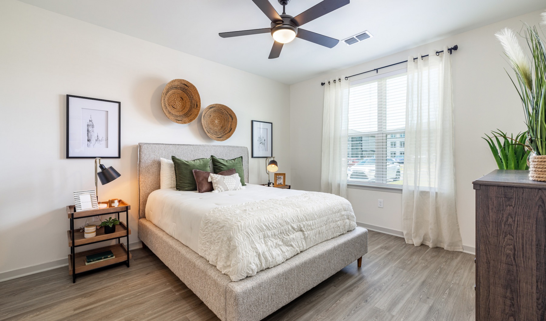 Bedroom with carpet and ceiling fan Bedroom with carpet and ceiling fan